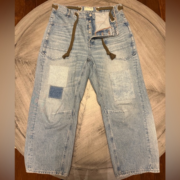 We The Free High-Waisted Patchwork Barrel Leg Jeans - Picture 2 of 3